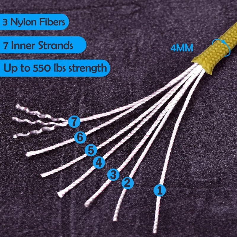 MONOBIN Paracord Rope 100FT for Making Paracord Projects, 4mm 7 Strand Parachute Cord for Lanyard, Survival Bracelets, Clothsline,Hiking - Image 3